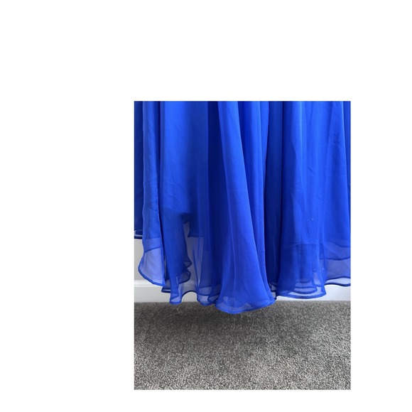 Sherri Hill Royal Blue Beaded Strapless Formal Gown Evening Party‎ Dress - Picture 6 of 9